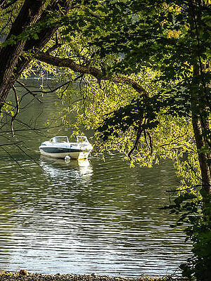 Ski boat at close of season